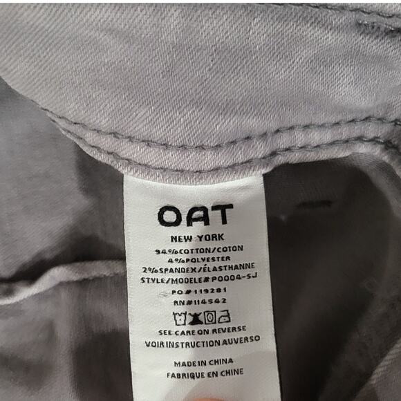 Oat High Rise Wide Leg Jeans Size 29 Gray Pants Crop Light Faded Denim 28x28 - Picture 8 of 10